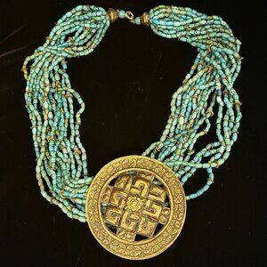 Beaded Choker Necklace Ladakhi Multistrand